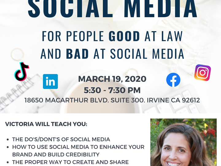 POSTPONED - Social Media for People Good at Law and Bad at Social Media